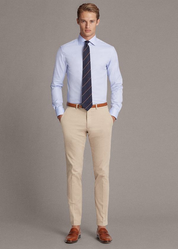 Pantalones Chinos Ralph Lauren Hombre Kaki - Slim Fit Stretch - JBHVU2706